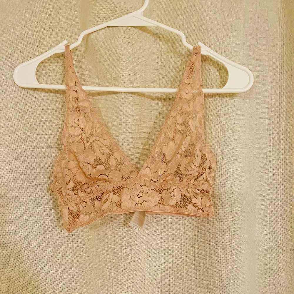 Pink lace bralette